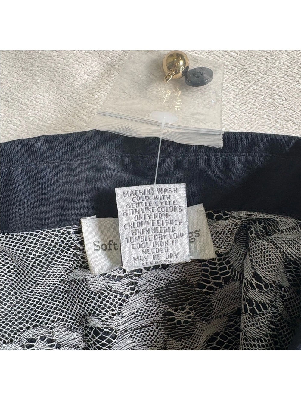 Soft Surroundings Black Button Up Cotton Spandex Dress Shirt Womens XS Workwear - Picture 8 of 8